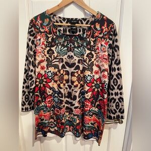 Ali Miles Vibrant Multicolor Long Sleeve Top